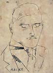 ALBERTO MANFREDI, Portrait of Auguste Macke, black chalk